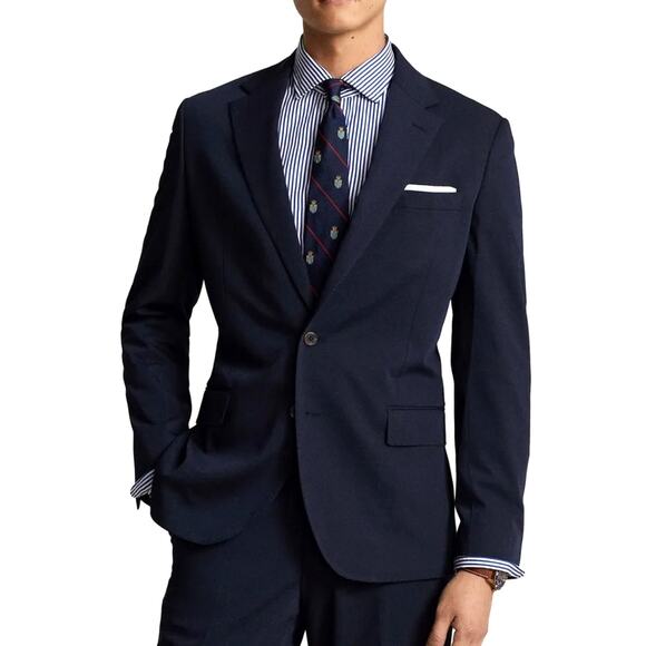 Ralph Lauren Men's 46R Classic Wool Blazer 2 Button Suit Jacket Navy Blue EUC! - Picture 1 of 9